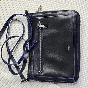 RALPH LAUREN NAVY GENUINE LEATHER CROSSBODY-DAMAGED